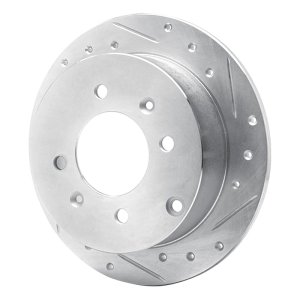 Hyundai Sonata Brake Rotor (1) - Rear Right - R1 Concepts - Drilled & Slotted - Silver - `99-`06